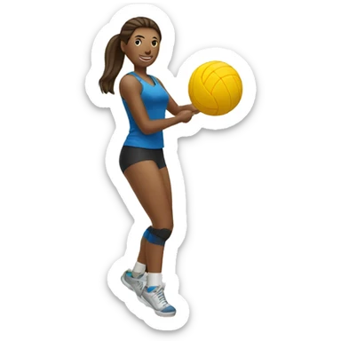 Woman spiking a volleyball sticker