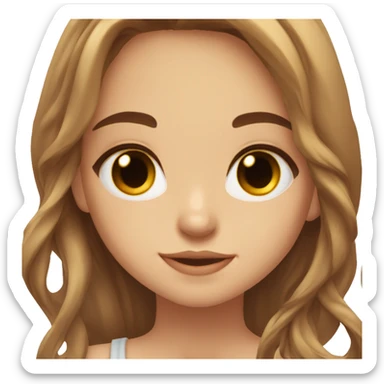 Girl cute eyes color honey wavy hair and girl cute Brown eyes straight hair sticker