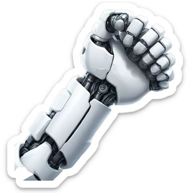 White mechanical cyborg arm and bicep sticker