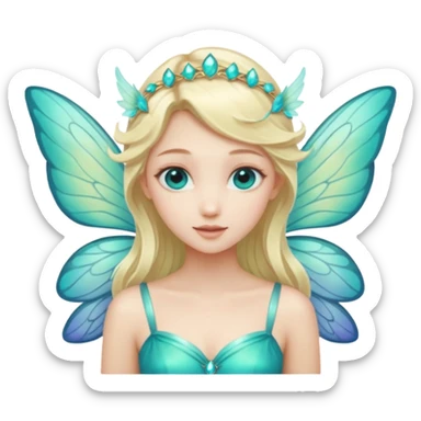 Turquoise fairy sticker