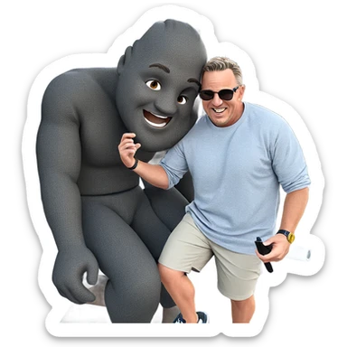 two boys enjoying outdoors together sticker