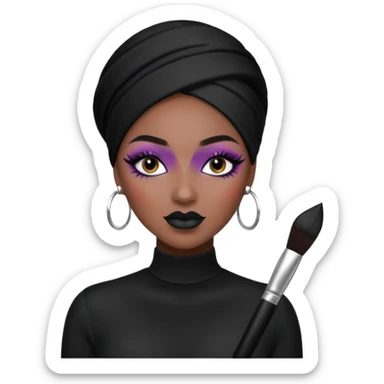 black make up artist sticker