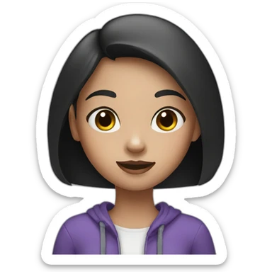 girl with panda face sticker