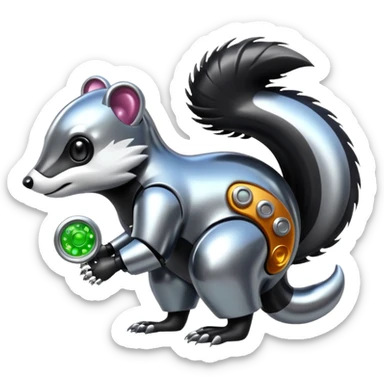 robo skunk with bacteria sticker