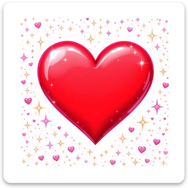 heart emoji, cute and shiny, with sparkles, no background sticker