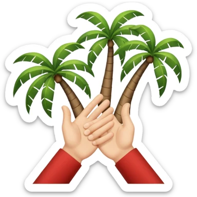 palms together, POV angle, thumbs visible in front sticker
