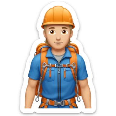 Climber with carabiners in Mountain Climbing Team sticker