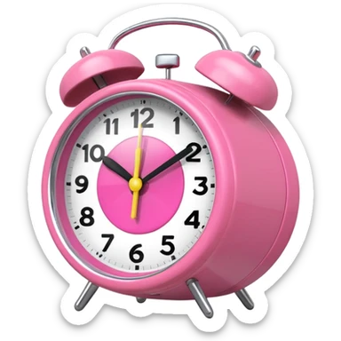 pink alarm clock sticker