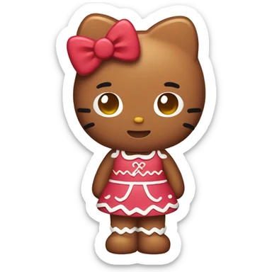 hello kitty with gingerbread costume  sticker