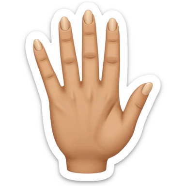 Emoji of ring finger bent forward and all other fingers standing straight from the wrist sticker