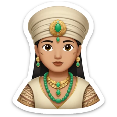 Toltec person with traditional clothing and jade jewelry sticker