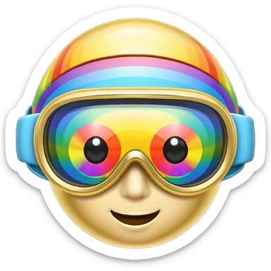 gold simulation rainbow visor Earth goggles sticker