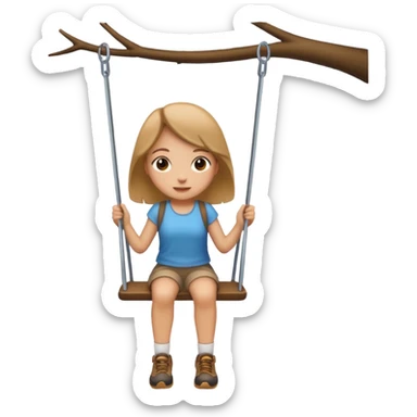 swing hike light brown girl  sticker
