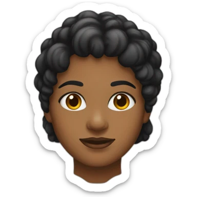 Mujer pelo negro, ojos marroñes sticker