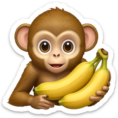 retarded looking monkey sucking a banana sticker