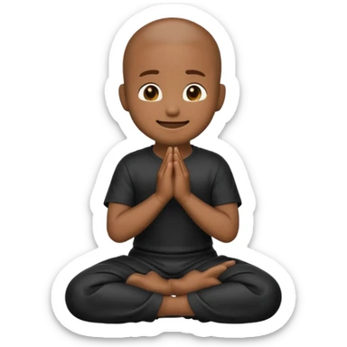 black emoji kneeling praying sticker
