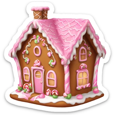 cute gingerbread house pink  sticker