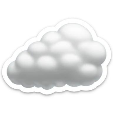 white cloud with a little shadow. The cloud looks like the one who was on the movie, Vivarium. sticker