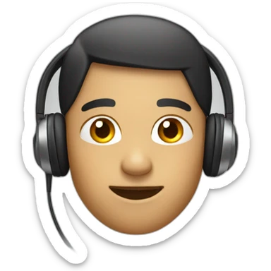 Person with just one earphone on their ear sticker