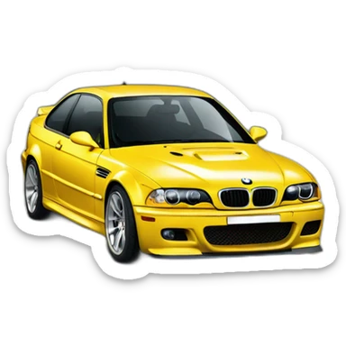 Yellow BMW E46 M3 sticker
