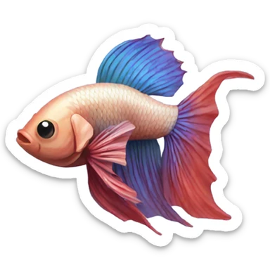 Betta fish with sweater swimming sticker