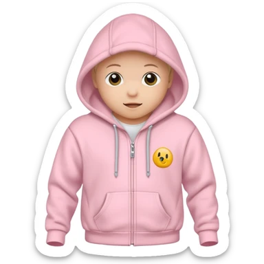 baby pink colour hoodie with hood emoji .ONLy hoodie, don't show me person in hoodie sticker