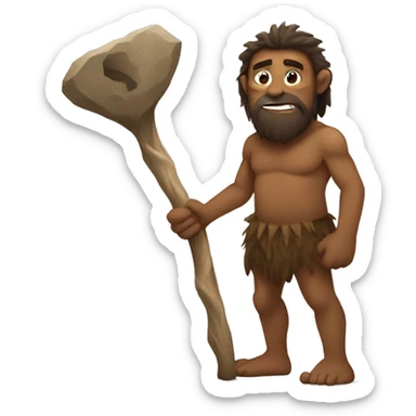 elon mus as a cave man with stick sticker