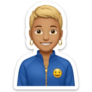 person wearing track suit and gold chain sticker