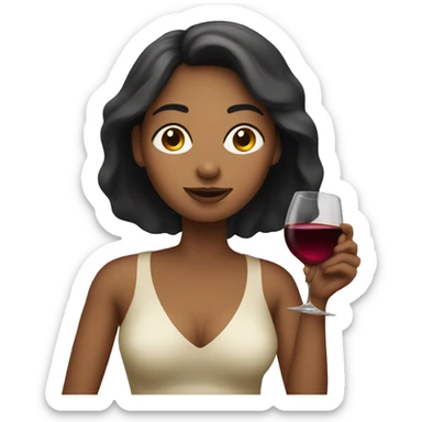 Woman drinking wine sticker