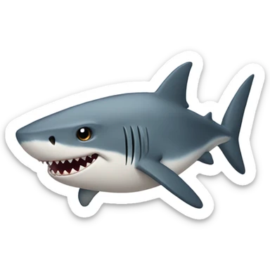 Shark with little legs and a cat head sticker