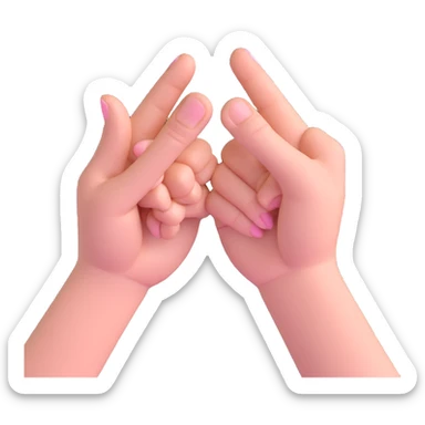 two hands making a pinky promise, close-up, simple, friendly sticker