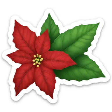 Red Poinsettia sticker
