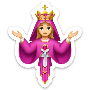 ave maria's emblem with a touch OF MAJENTA sticker