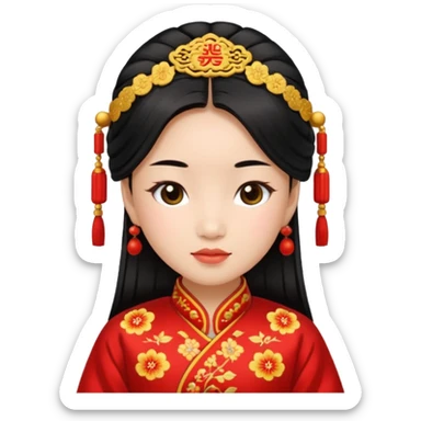 Asian girl wearing traditional Chinese clothes sticker