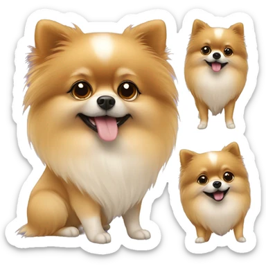 Pomeranian dog with girl sticker