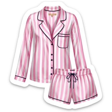 Striped pink and white silk Victoria’s Secret pajama set sticker