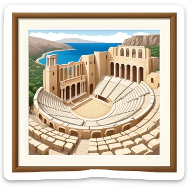 Odeon of Herodes Atticus Landmark Emoji – Depicting the ancient stone amphitheater on the Acropolis slopes. sticker