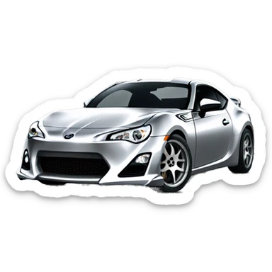 Silver Scion frs slammed with silver wheels emoji sticker