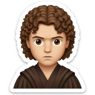 Anakin skywalker scar left eye curly brown hair sticker