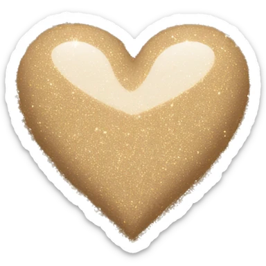 Beige glitter heart sticker