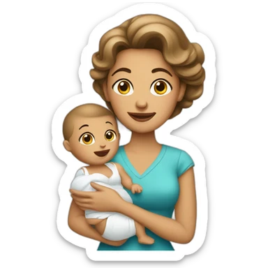 White Housewife with baby sticker