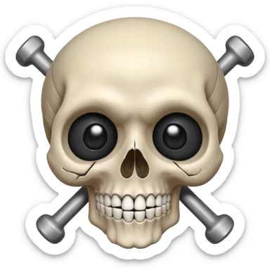 If it's not too difficult, draw a skull with a smile, and have hearts drawn in pencil in its eye sockets, with a transparent background. sticker