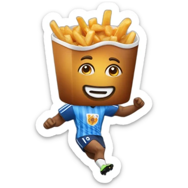 Poutine jouant au foot sticker