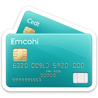 credit card Turquoise color sticker