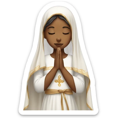 Caramel skin Girl praying for with white veil  sticker