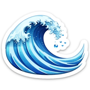glitter blue wave sticker