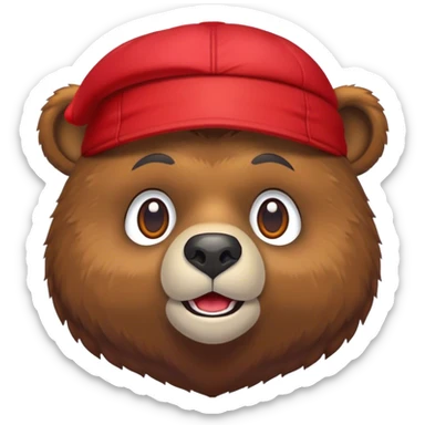 Bear Witz red cap sticker