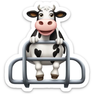 Cow riding a rollercoaster sticker