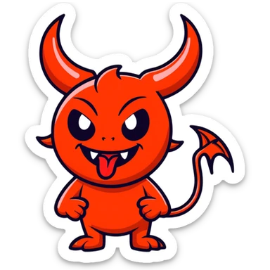 Devil with tongue sticking out   sticker