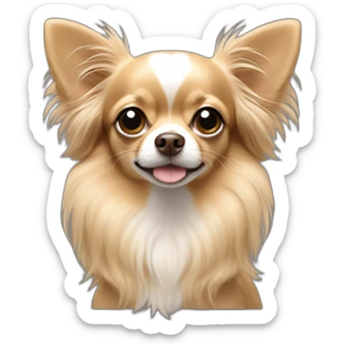 a long haired chihuahua color beige with a withe stripe on the forehead sticker